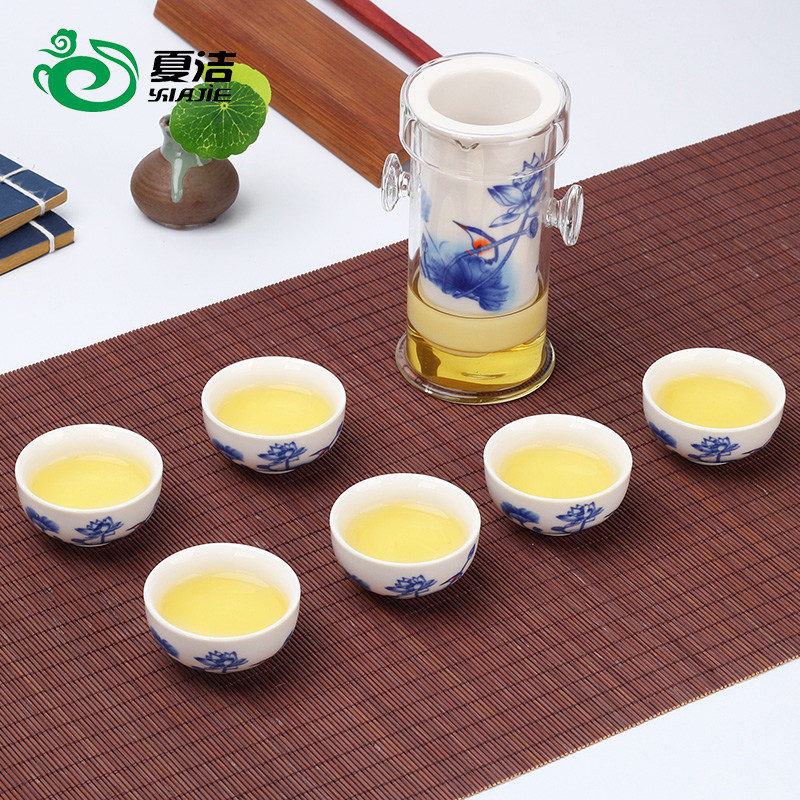 Building teapot handcup tea set glass tea set ceramic filter double ear brewing teapot kung fu teapot