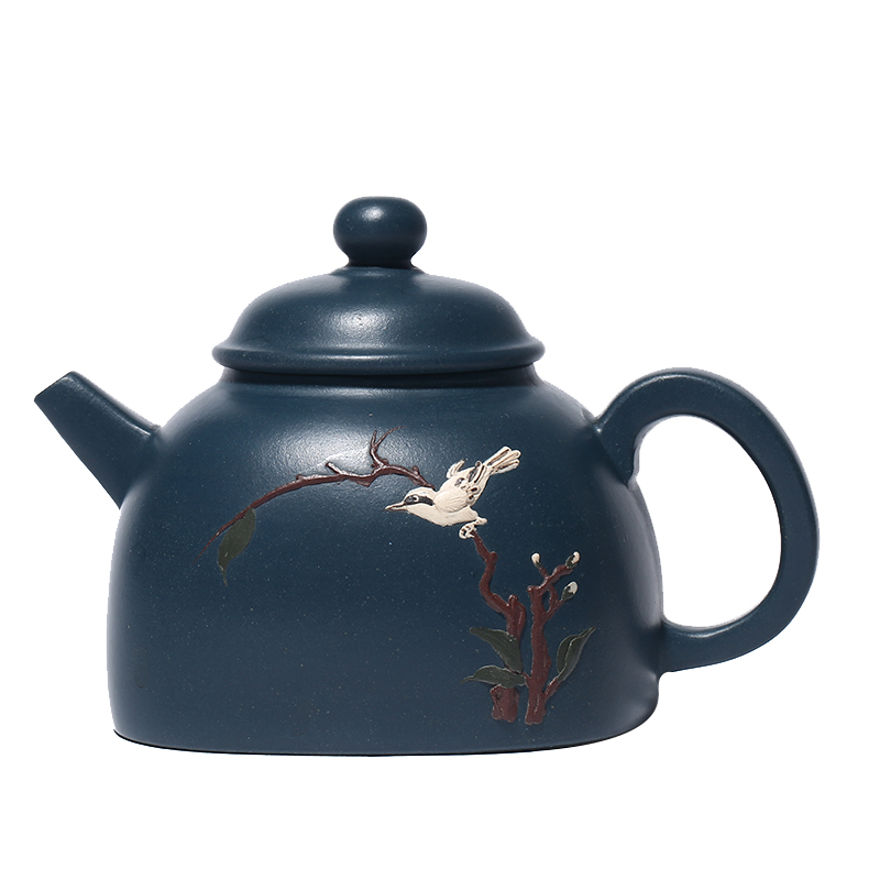 Four - walled yard yixing undressed ore azure mud products it teapot pure checking quality goods home office gifts pot