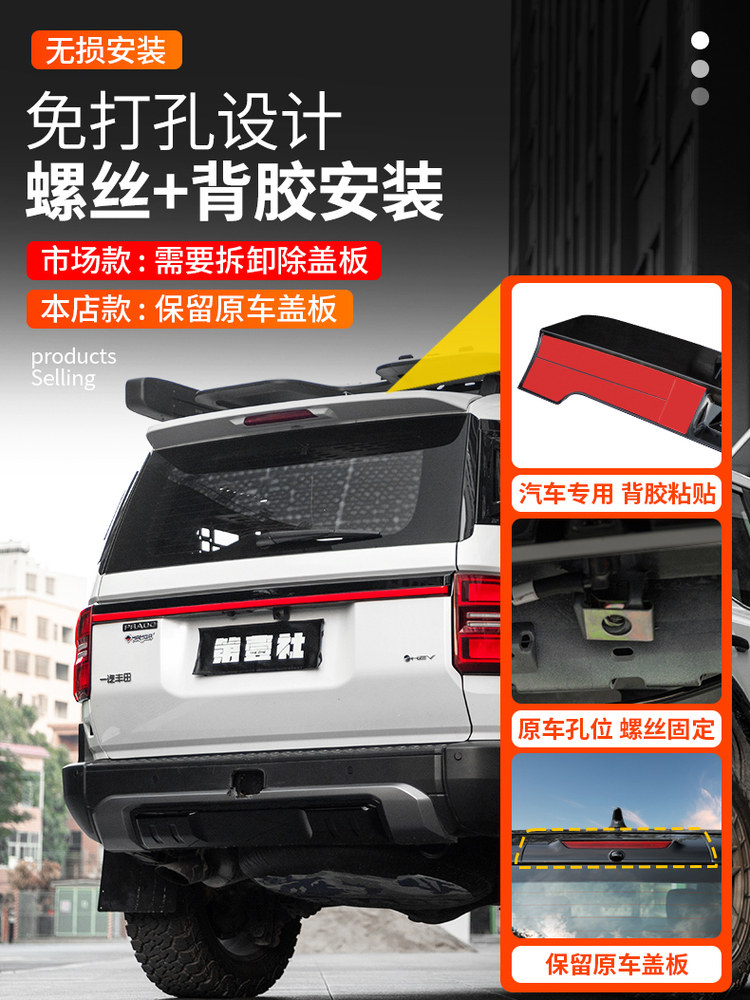 Suitable for 24/25 New Prado Lc250 Original Model Rear Spoiler, Exclusive Modification for Tx/Bx, High-End Version of the Same Model