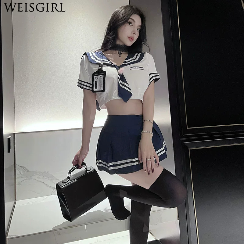 Sexy Japanese navy student pleated skirt for students, set, cosplay, plus size