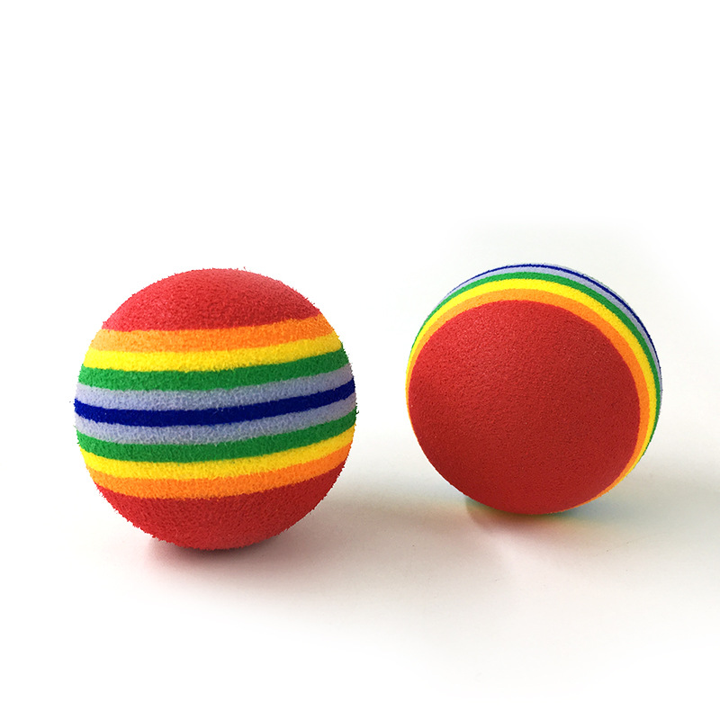 Pet Super Q Sọc Rainbow Ball Ball Ball Dog Toy Cat Rainbow Ball Pet đồ huấn luyện chó