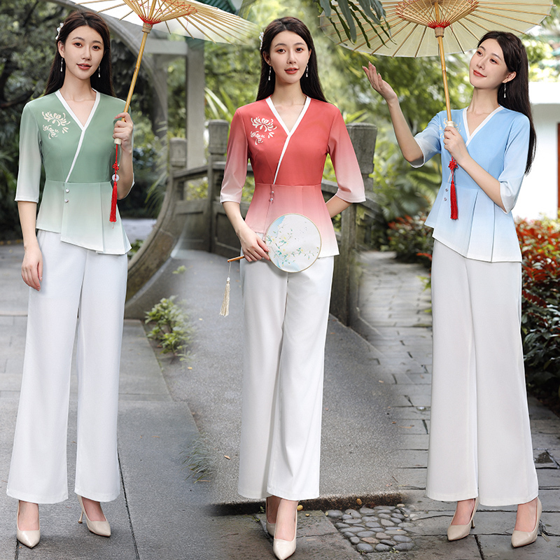 2026 Spring/Summer Tangyue New Foot Bath and Foot Massage Beautician Uniform for Traditional Health Centers, Vintage Chinese Style Technician Workwear