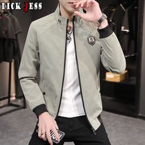 Coat mens spring and autumn 2021 New Stand Collar thin jacket mens spring dress Korean casual mens autumn clothing trend coat