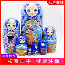 Russian seven-layer doll Chinese style pure handmade basswood 10-layer cute childrens educational toy gift