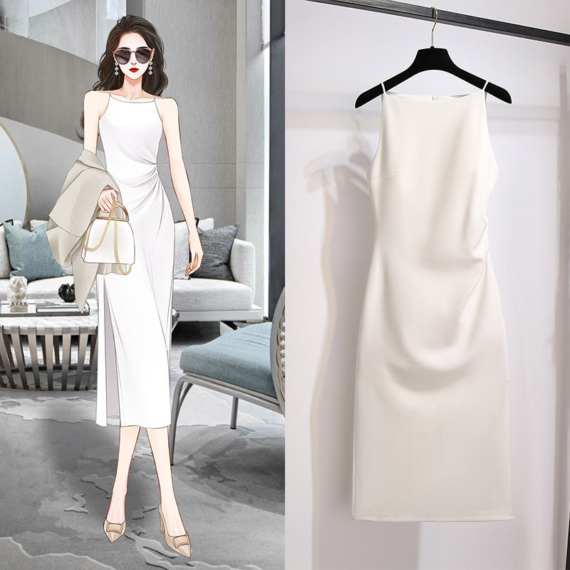 Harness Ocean Dress Texture Advanced 2022 Summer new women's dress Long version white Nets Dress With Little Dresses Long Dress