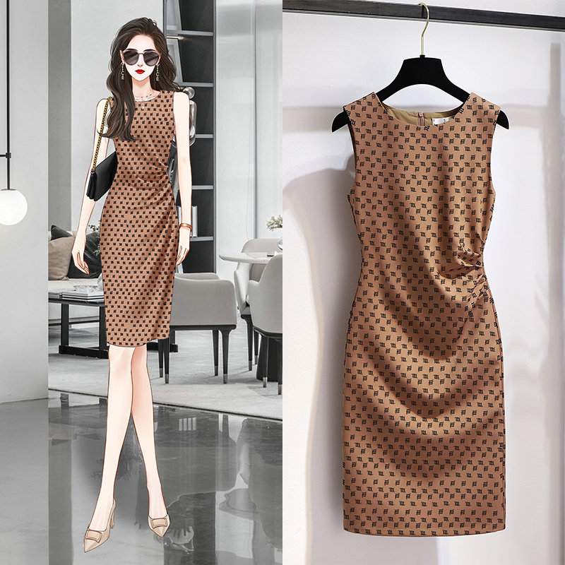 2022 pop chic unique sense of luxury sleeveless dress women's small man design sense niche skirt summer