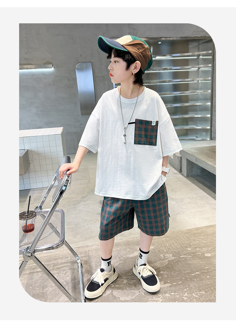 男童夏装套装2026新款夏季中大童短袖运动服儿童时髦洋气两件套潮 — 19