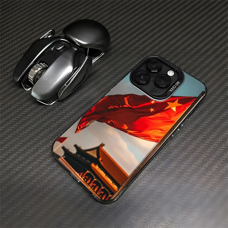 Five-Star Red Flag Apple 15 Pro Max Phone Case iPhone 14 Red 11 Drop-Resistant 13/12 Festive Xr/Xs/X