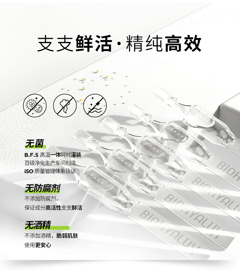 华熙生物 BIOHYALUX 润百颜 蜂巢玻尿酸 净肤次抛原液 1.5ml*8支 图2