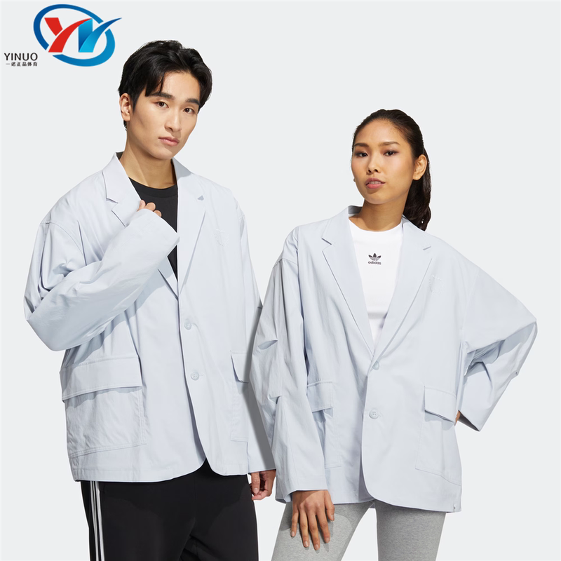 Adidas/Adidas Trefoil Men's and Women's Loose-Fitting Single-Breasted Blazer Hu1242 Hs8615
