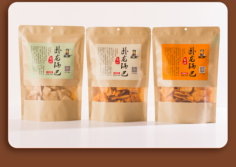 卧龙 手工老灶锅巴 400g*4袋 大分量 多种口味 图14