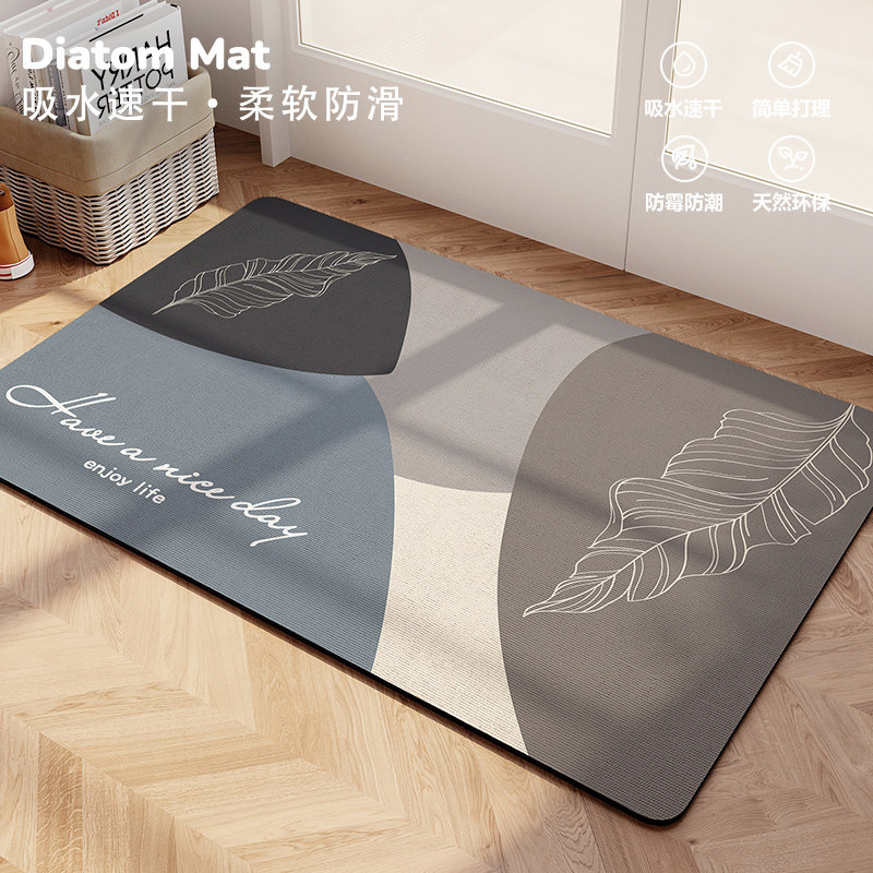 Diatom mud absorbent mat non-slip soft cushion bathroom floor mat entrance door foot pad toilet quick dry door mat