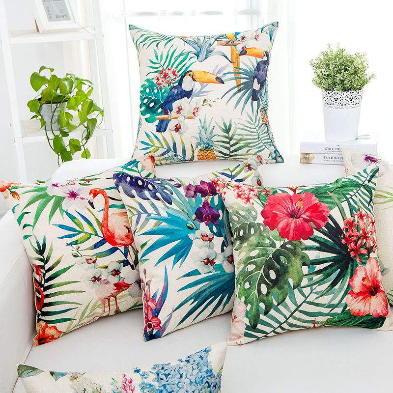 American country pillow pastoral style large flower pillow cover cover backrest square removable and washable living room sofa cushion