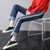 Mùa xuân mới 2019 quần jeans ống rộng nữ phiên bản Hàn Quốc mùa hè mỏng phần eo cao buông xõa chín điểm quần nữ thẳng - Quần jean quần jean ống đứng nữ đẹp Quần jean
