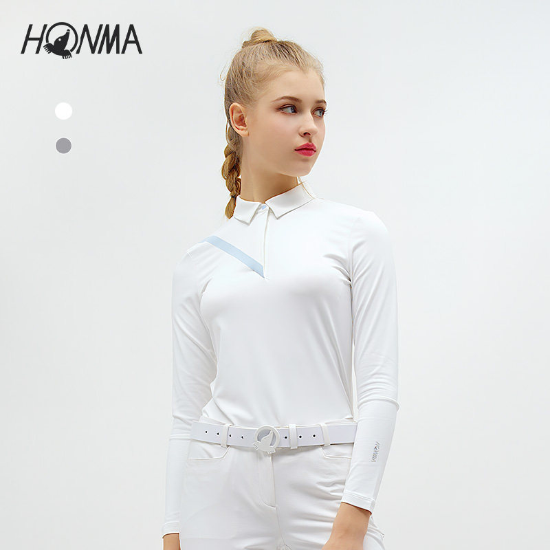 HONMA2022 new GOLF golf clothing woman long sleeve polo shirt T-shirt minimalist striped sports blouse