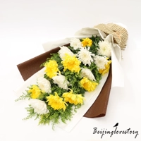 19 Желтый и белый хризантемаммный букет D