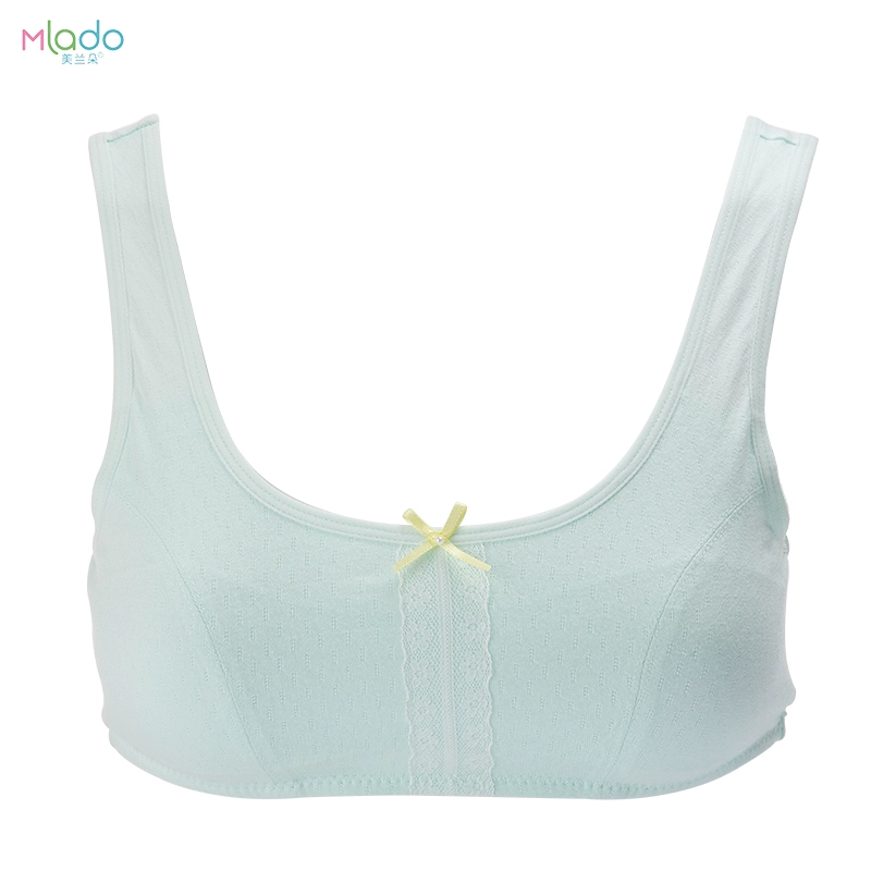 Meilan Duo áo ngực cô gái cotton tinh khiết học sinh không có vòng thép áo vest loại phát triển thể thao mỏng đồ lót - Áo ngực ren