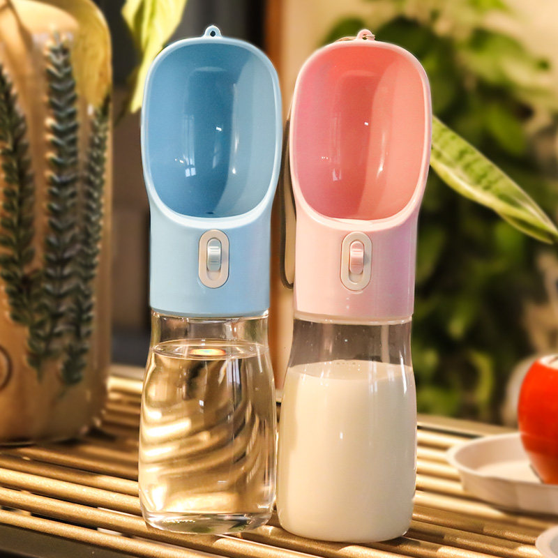 Pet big dog drinking fountain water cup going out kettle portable drinking water feeder accompanying water food cup walking dog supplies