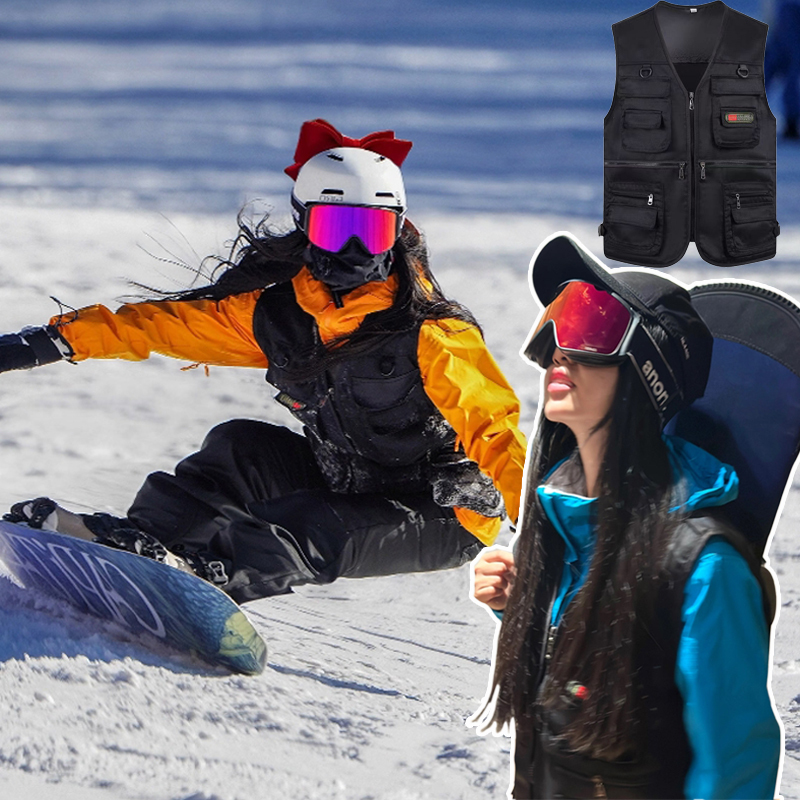 Ski Vest, Snowboard and Ski Jacket, Outdoor Vest, Loose Top, Equipment Padded Vest, Unisex