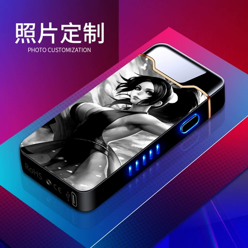 TikTok, защитная ветрозащитная креативная зажигалка с usb-зарядкой для друга, высокая мощность, популярно в интернете, делается под заказ