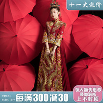 Xiuhe uniform bride 2021 new costume wedding dress Chinese wedding dress retro cheongsam female dragon and phoenix gown