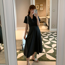 Maternity dress summer 2021 new fashion nursing dual-use maternity dress in the long section to cover the belly and show thin tide