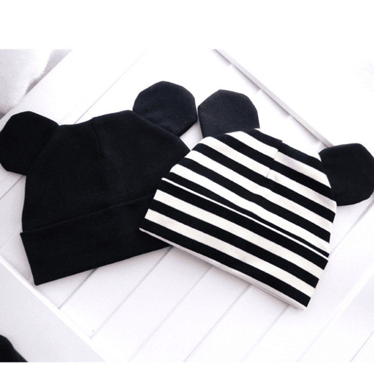 Newborn baby cap pure cotton double autumn and winter baby hood cartoon baby thicken warm cap red