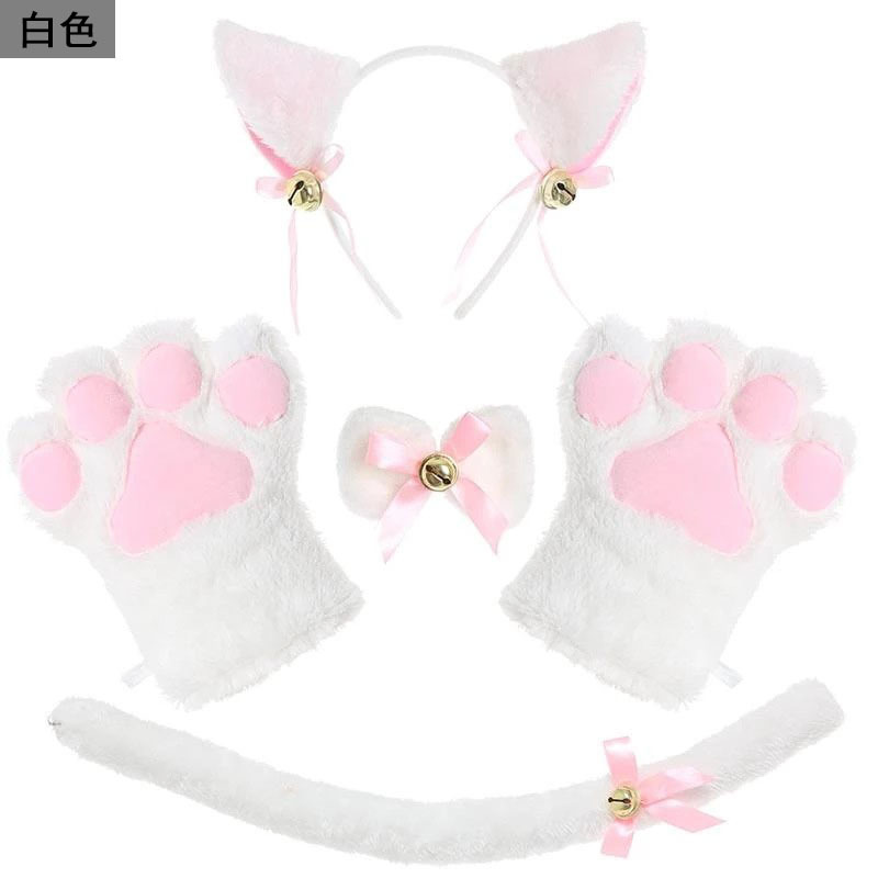 Cute Cat Anime Performance Set Cat Ears Headband Cat Tail Accessories Props Halloween Cosplay Cute Cat Anime Performance Set Cat Ears Headband Cat Tail Accessories Props Halloween Cosplay