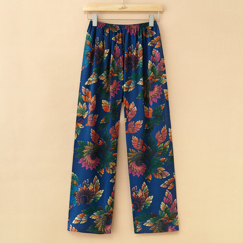 Mùa hè cotton lụa pyjama quần nhà đơn quần pyjama nữ mùa hè thẳng đặc biệt dài Jing với cùng một đoạn hoàng tử quần khác nhau - Quần tây quần lửng nam