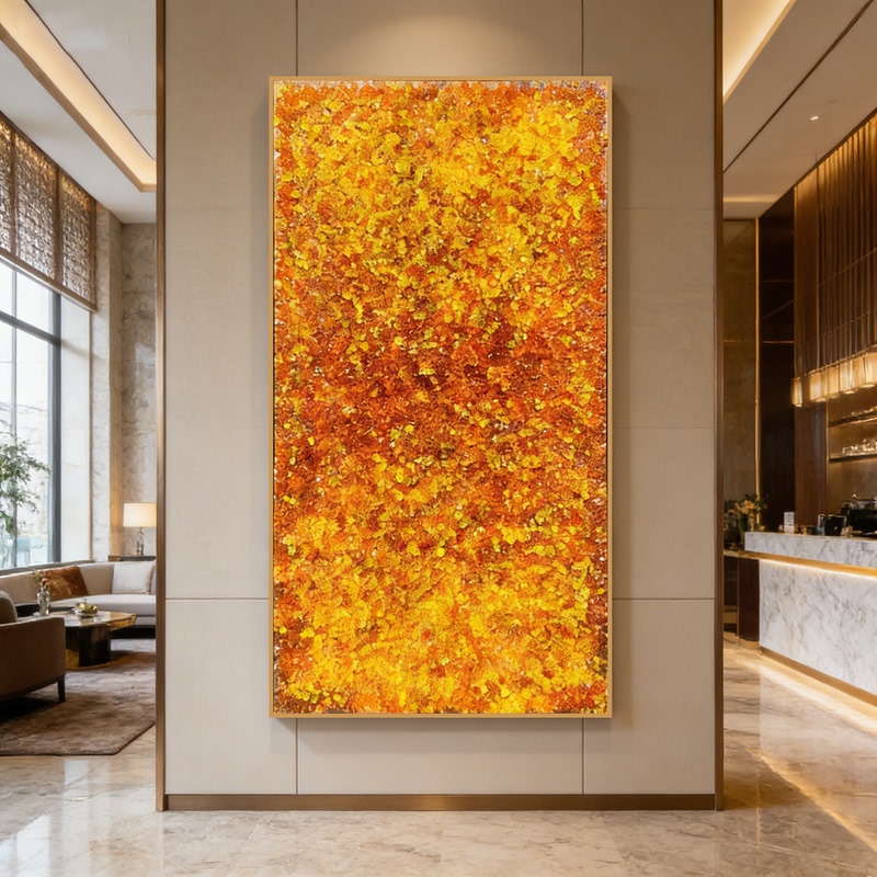 Hotel Club Ktv Modern Diamond-Encrusted Decorative Painting Entrance Acrylic Crystal Porcelain Painting Light Luxury Three-Dimensional Corridor Hanging Painting