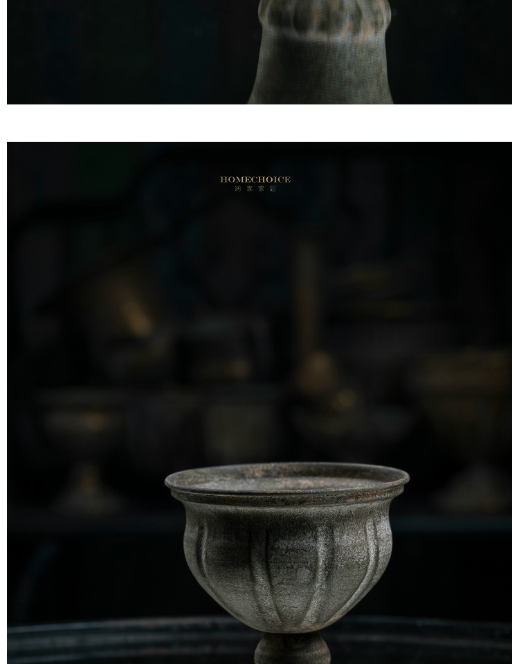 Chạy về nhà màu đất nghệ thuật sắt màu cũ retro nhiều phong cách cổ lọ hoa - Vase / Bồn hoa & Kệ chậu cây hình chữ nhật