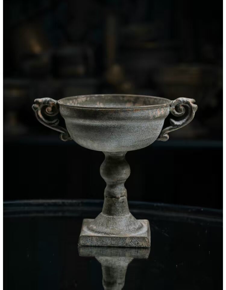 Chạy về nhà màu đất nghệ thuật sắt màu cũ retro nhiều phong cách cổ lọ hoa - Vase / Bồn hoa & Kệ chậu cây hình chữ nhật