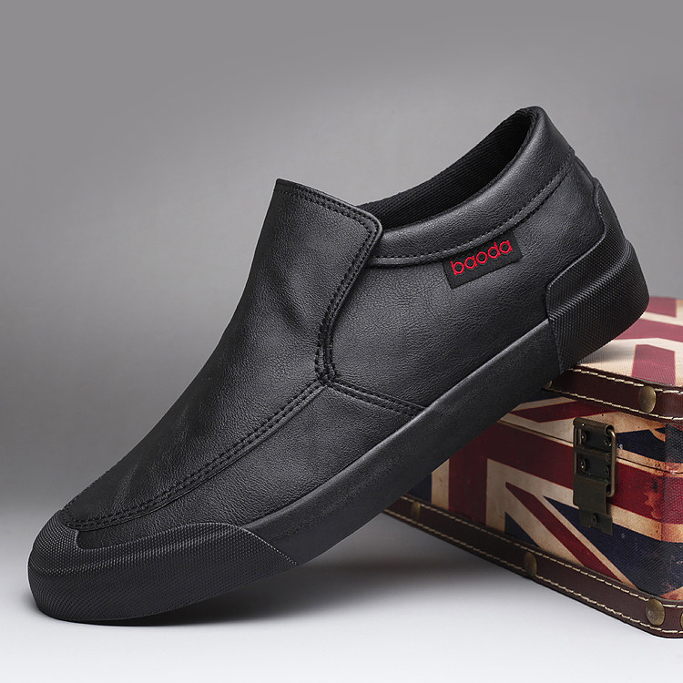 Men's shoes Summer new wave shoes Men's casual large size Inlen leather shoes Shoes Sloth a foot pedal Soft Bottom Breathable Driving Shoes