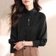 New Chinese style women's autumn and winter velvet shirt with horse skirt, long-sleeved stand-up collar, button-down Chinese style embroidered shirt