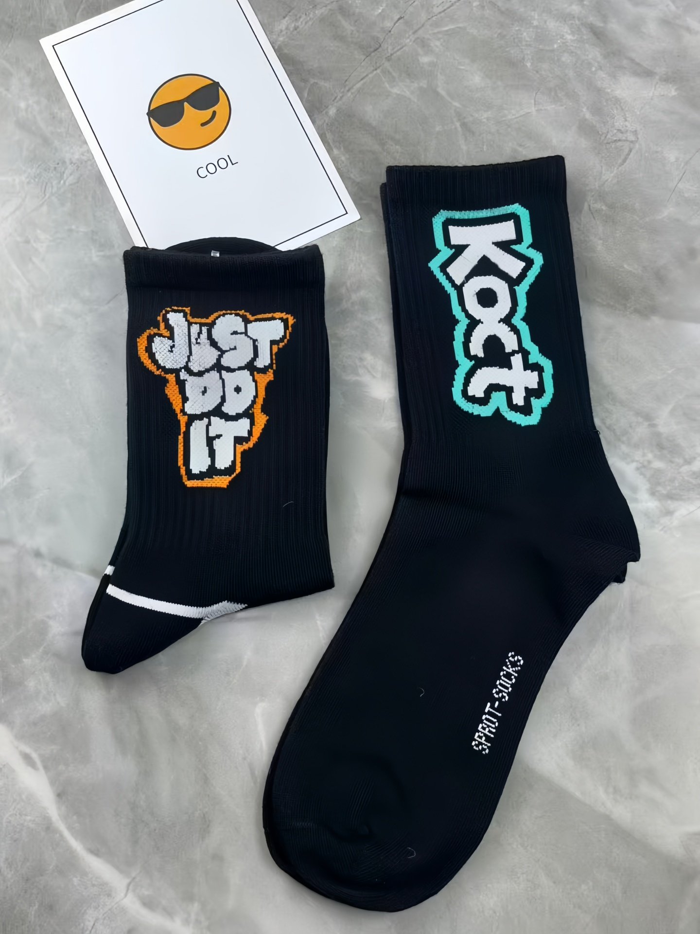 Black Socks for Boys, Pure Cotton Mid-Calf Socks, Winter 2025 New Style, Boys' Sports Long Socks, Basketball Trendy Socks