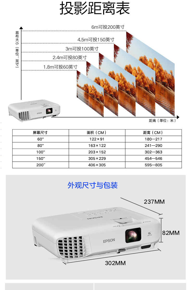 Epson / Epson chiếu văn phòng nhà and kinh doanh giảng dạy đào tạo phòng họp kinh doanh rạp hát tại nhà short-tập trung CB-S05e HD 1080 p chiếu do not cấm dây WiFi ngày đầu tư direct