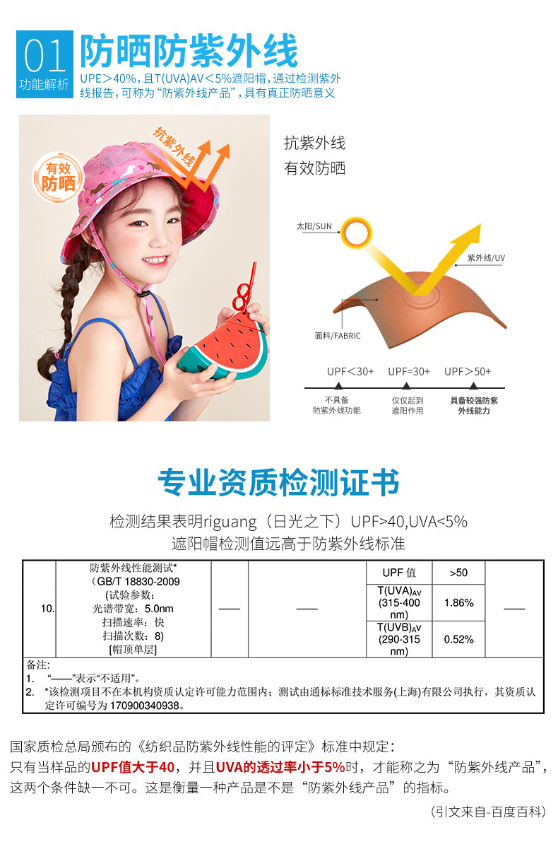 Kocotree KK树 儿童防晒遮阳帽 图3