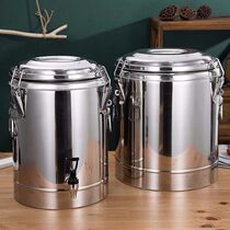 Stainless steel insulated keg with tap buffet Insulated Porridge Barrel Large Ice Bucket Early Dining Shop Tea Water Barrel New ice powder keg