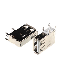 DIP side vertical long body side foot USB A female socket 90 degree foot side plug