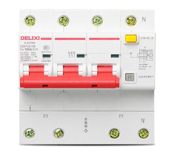 Delixi leakage switch DZ47LE DZ47SLE 1P 2P 3P 3P N 4P C type 80-100-125A