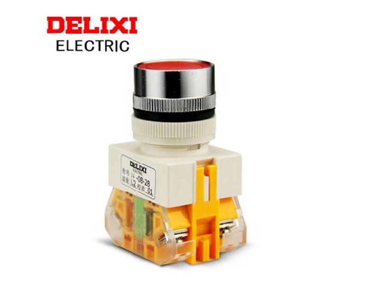 Special price Deforce West LAY7-11BN button self-reset flat head button switch 1 often open 1 normally close button