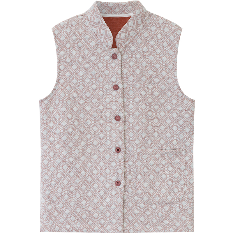 Xuân dệt trong lớp không khí già đứng cổ áo ấm cardigan cha không tay vai áo phụ nữ kẹp bông vest.