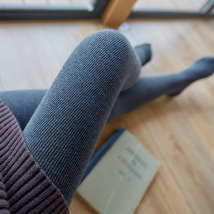 打底裤女内穿秋冬显瘦条纹外穿紧身踩脚加绒加