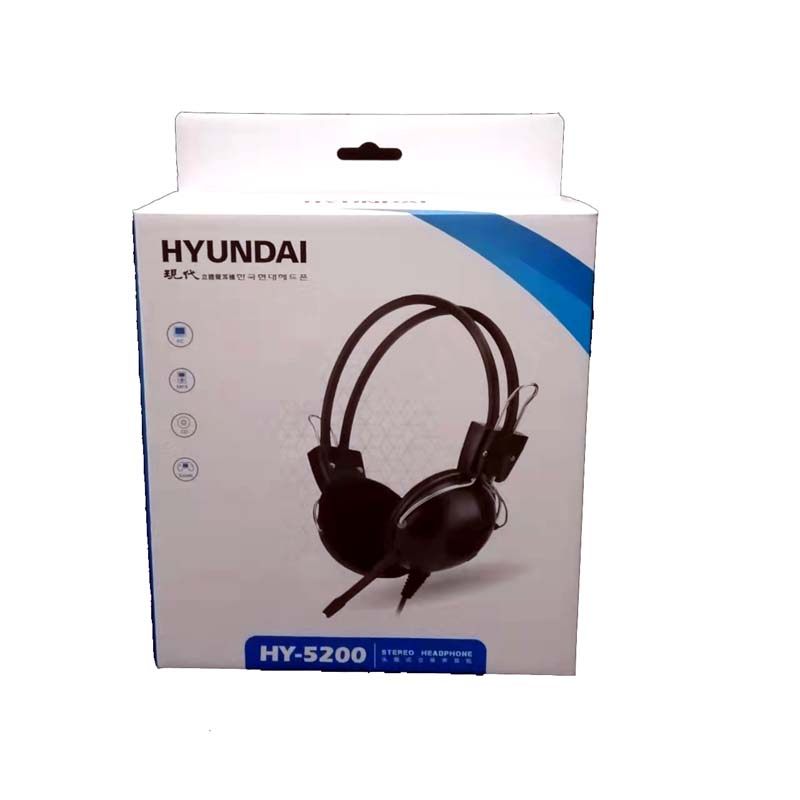 Head-mounted stereo computer headphones with microphone modern HY-5200 earphones with mic double plug