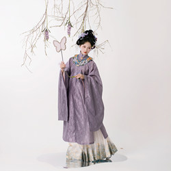 Sang Yao Ji embroidered cloud shoulders, late Ming dynasty gown, embroidered bijia, narrow bottom, floral gauze and horse face