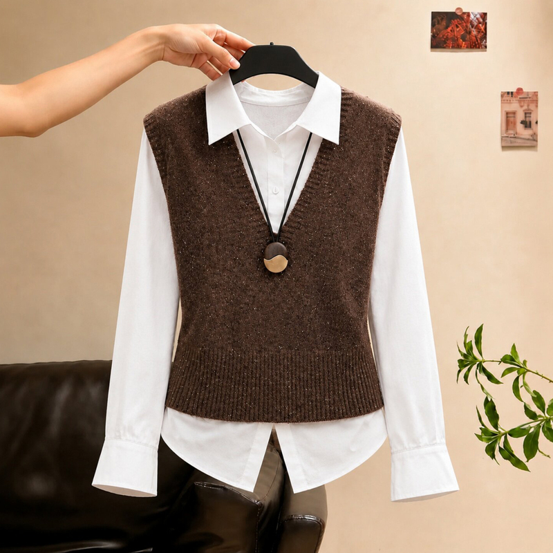 French-Style Old Money Knit Vest 2026 Autumn New V-Neck Sleeveless Layered Vest Commuter Top for Petite Sizes
