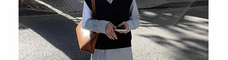 Женская жилетка 毛衣马甲背心衬衫两件套女衬衣春季2025新款搭配叠穿马夹针织上衣