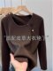 Coffee-Colored Knitted Base Shirt for Women, Autumn and Winter 2024 New Style, Stylish Inner Wear Sweater, Halter Top