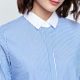 G2000 Business OL commuter women's casual top fresh blue and white striped long-sleeved shirt