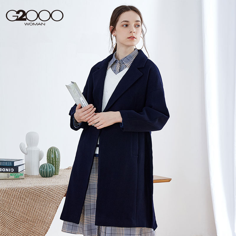 G2000 dài vừa đơn giản áo lông thú mùa thu / mùa đông CV đi làm thời trang loose-fitting áo dơi tay áo của phụ nữ